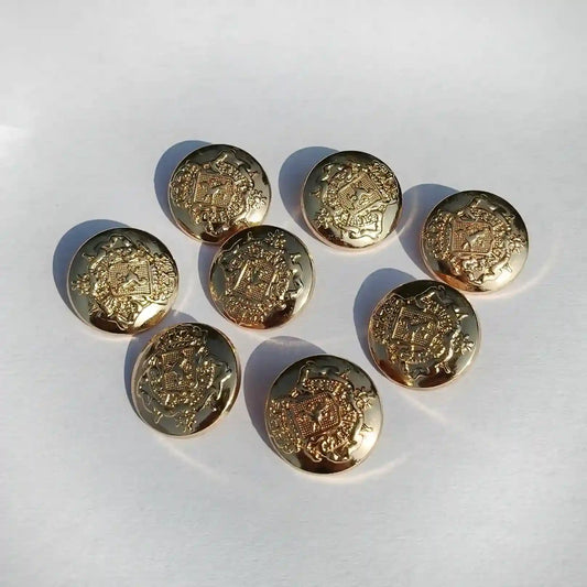 Designer Royal Lion Crest Gold Metal Button (18mm & 23mm) for Bandhgala, Jodhpuri Suit, Blazer, Coats & More