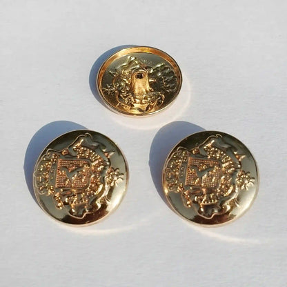 Designer Royal Lion Crest Gold Metal Button (18mm & 23mm) for Bandhgala, Jodhpuri Suit, Blazer, Coats & More