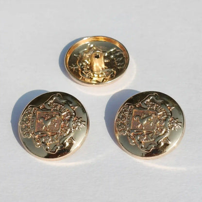 Designer Royal Lion Crest Gold Metal Button (18mm & 23mm) for Bandhgala, Jodhpuri Suit, Blazer, Coats & More