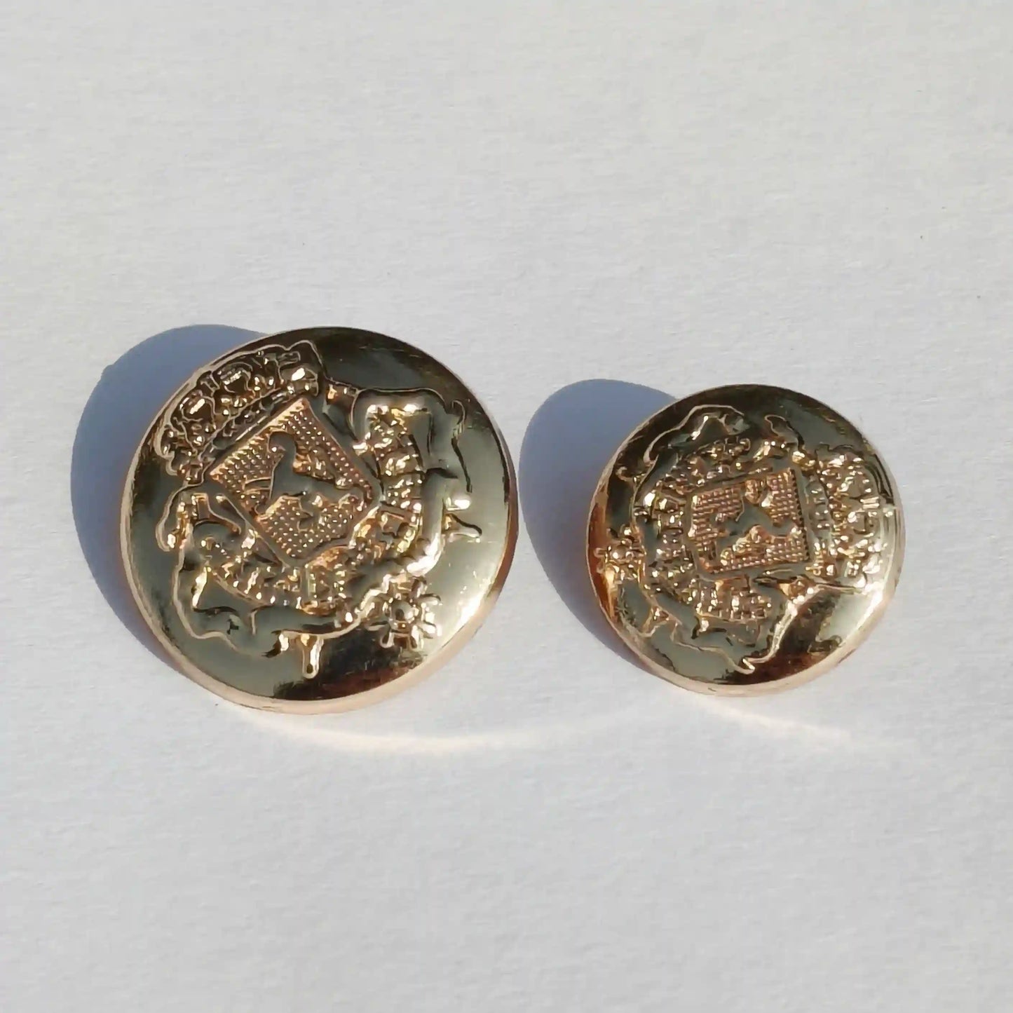 Designer Royal Lion Crest Gold Metal Button (18mm & 23mm) for Bandhgala, Jodhpuri Suit, Blazer, Coats & More