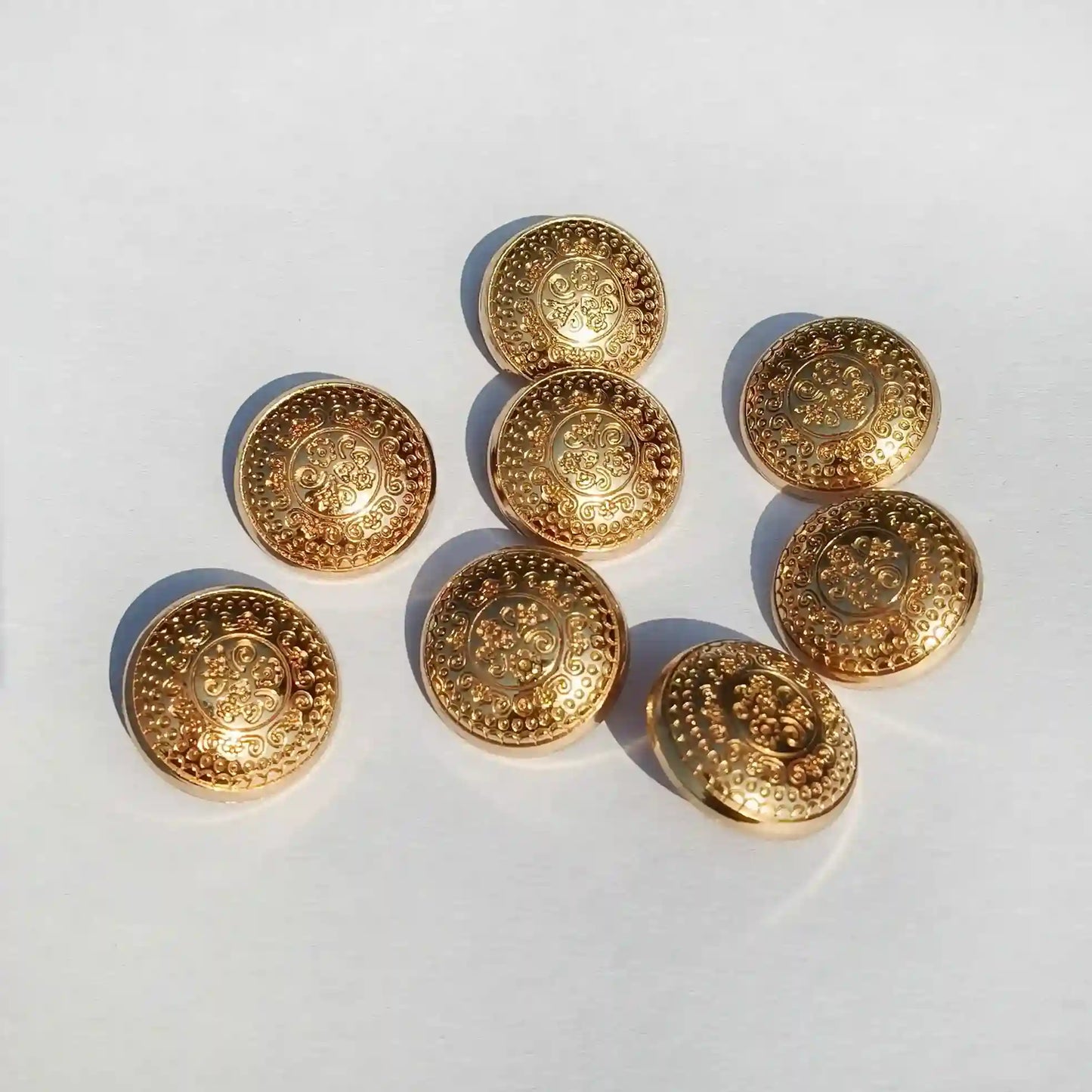Royal Floral Gold Metal Button (18mm & 23mm) for Bandhgala, Jodhpuri Suit, Blazer, Coats & More