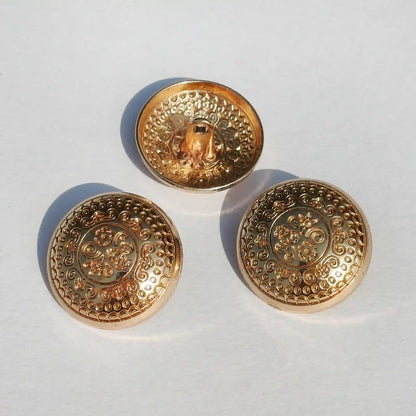 Royal Floral Gold Metal Button (18mm & 23mm) for Bandhgala, Jodhpuri Suit, Blazer, Coats & More