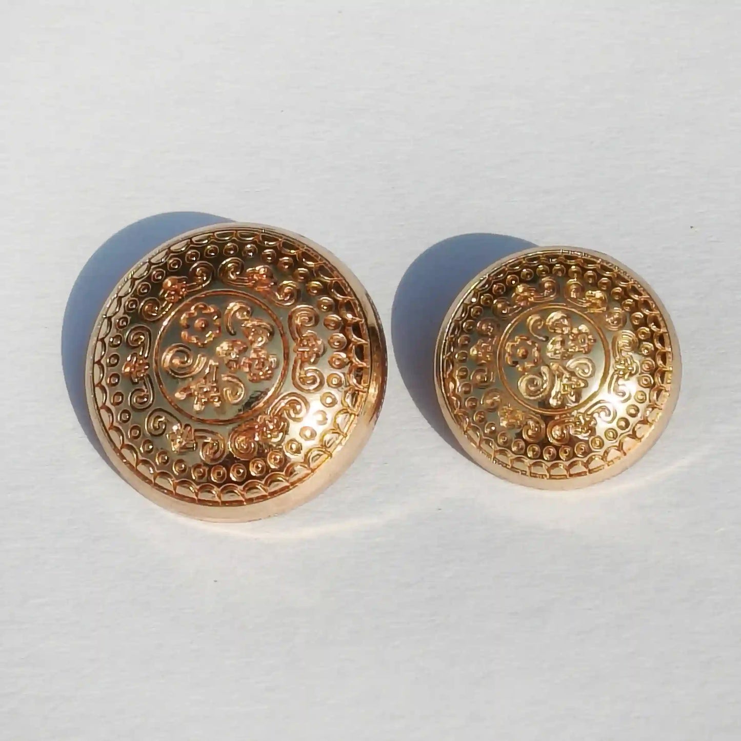Royal Floral Gold Metal Button (18mm & 23mm) for Bandhgala, Jodhpuri Suit, Blazer, Coats & More