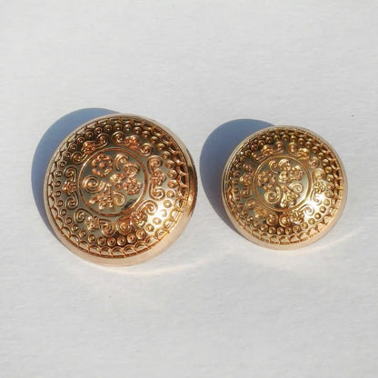 Royal Floral Gold Metal Button (18mm & 23mm) for Bandhgala, Jodhpuri Suit, Blazer, Coats & More
