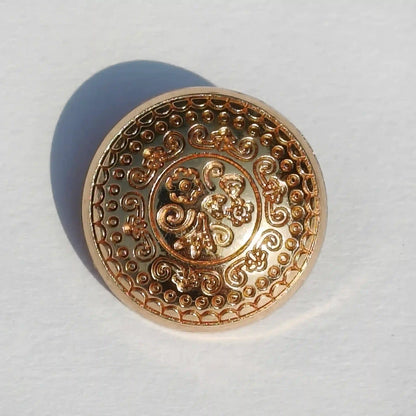 Royal Floral Gold Metal Button (18mm & 23mm) for Bandhgala, Jodhpuri Suit, Blazer, Coats & More