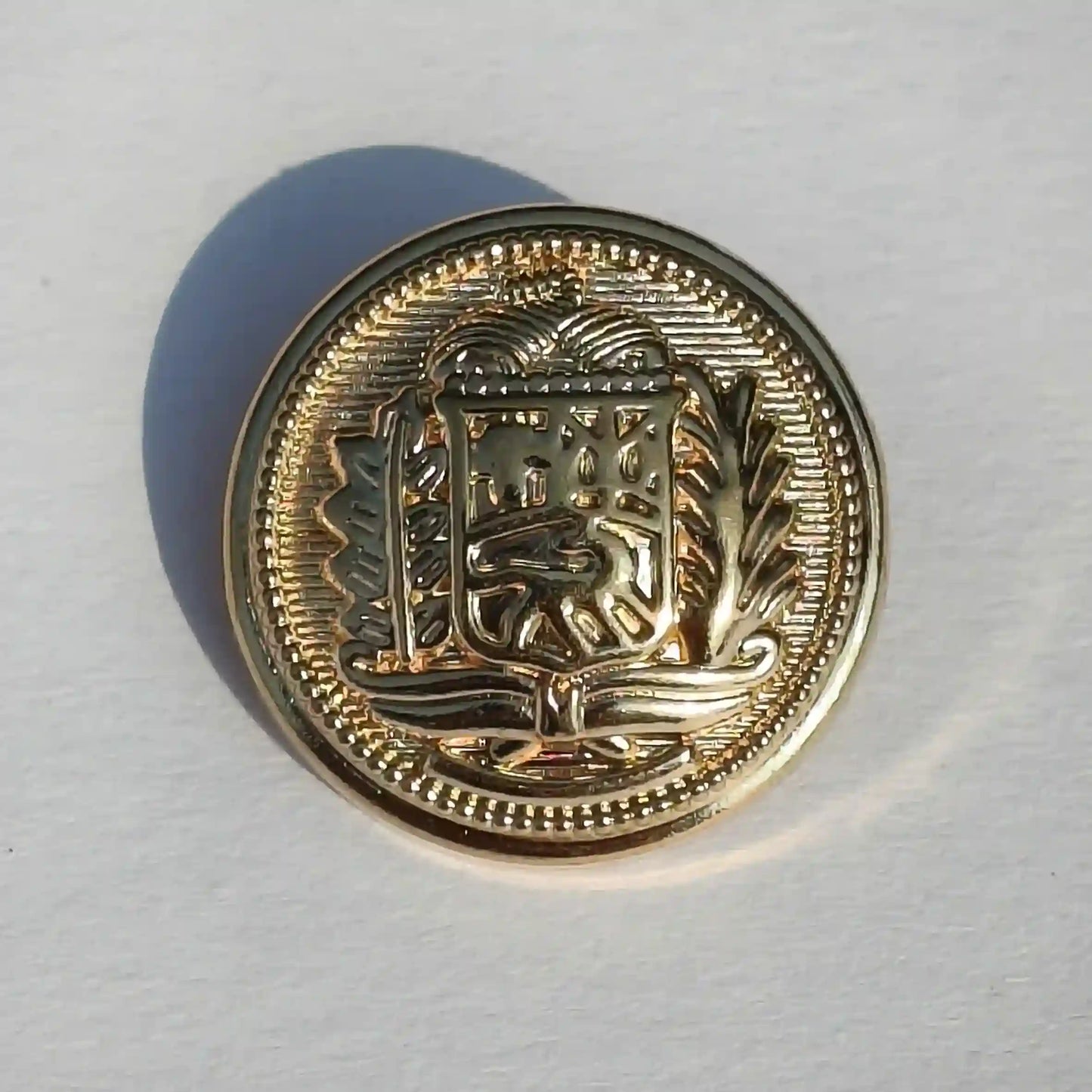 Royal Shield Crest Gold Metal Button (18mm & 23mm) for Bandhgala, Jodhpuri Suit, Blazer, Coats & More