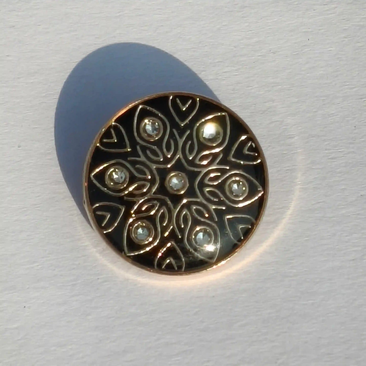 Gold black enamel crystal button detail – metal, 18mm 23mm, for bandhgala blazer coat – Gleemify