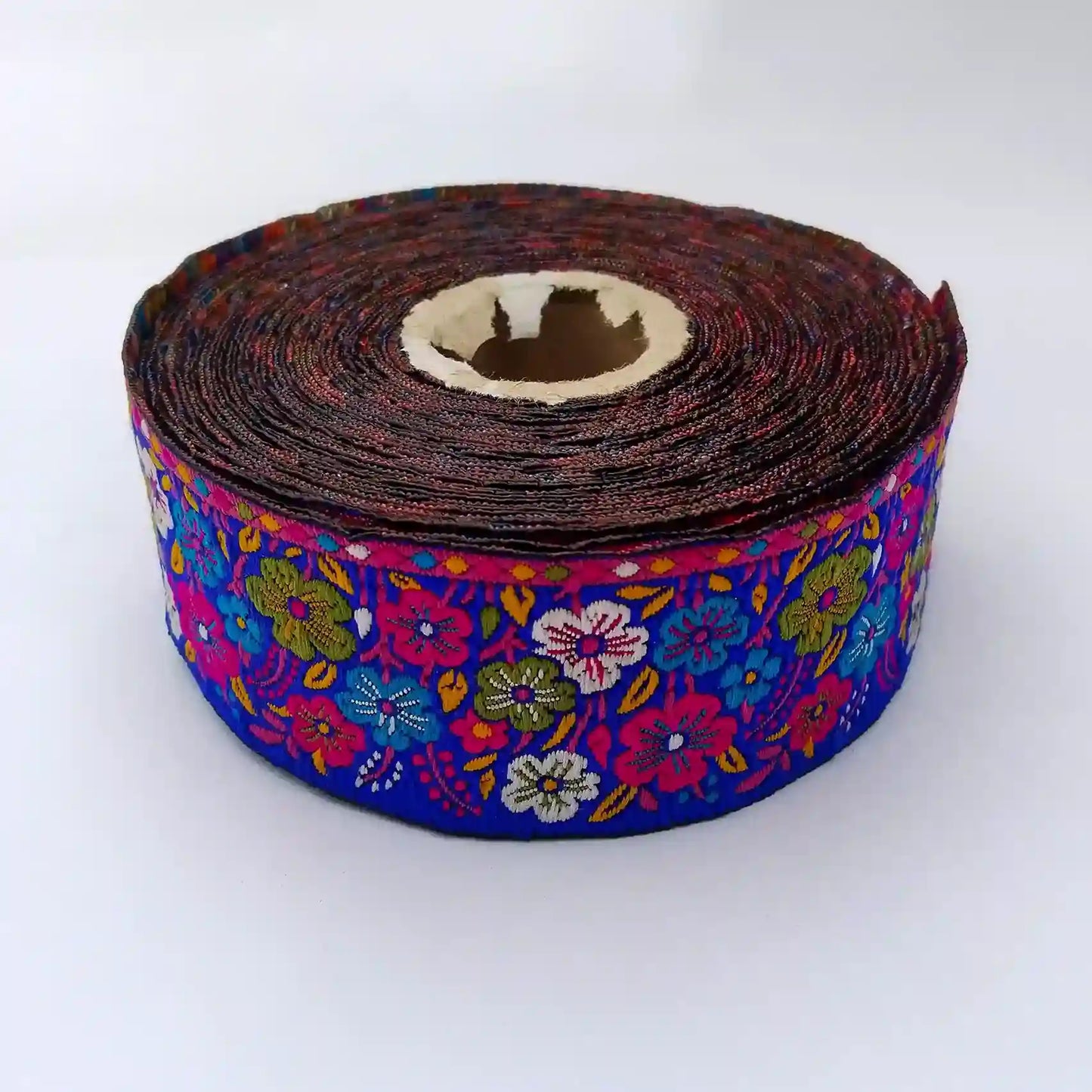 Blue Floral Embroidered Lace Trim for Sarees, Dresses, Dupattas, Blouses & DIY Craft | 2 Meters