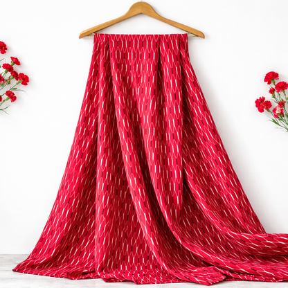 Red geometric cotton texture view – pure cotton, 58 inch wide, for dress shirt kurti sewing – Gleemify