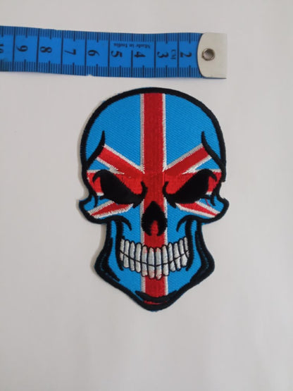 Union Jack Skull Iron-On Patch