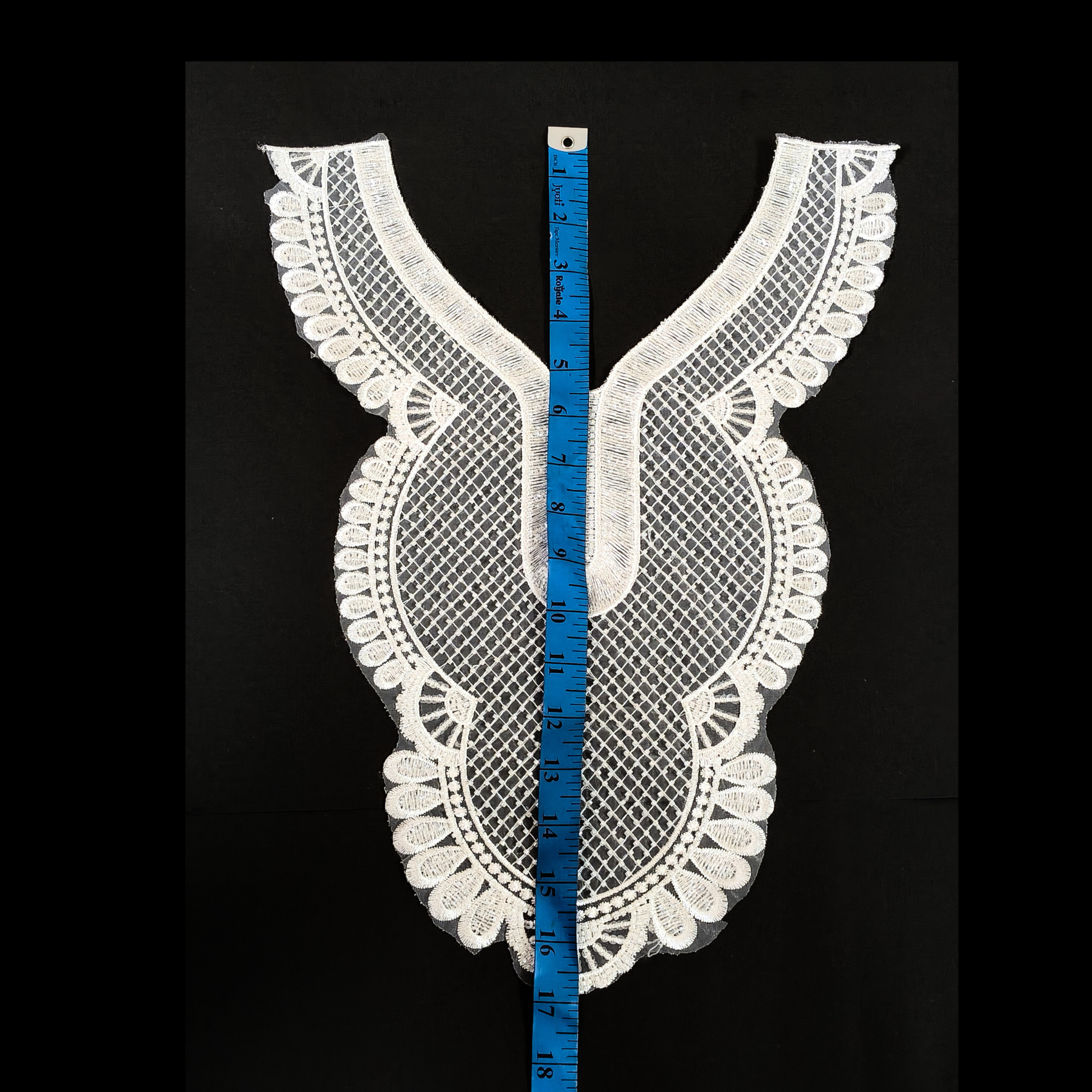 Sequin neckline patch on kurti – beads embellished, 12.5x17 inch, for blouse gown India – Gleemify