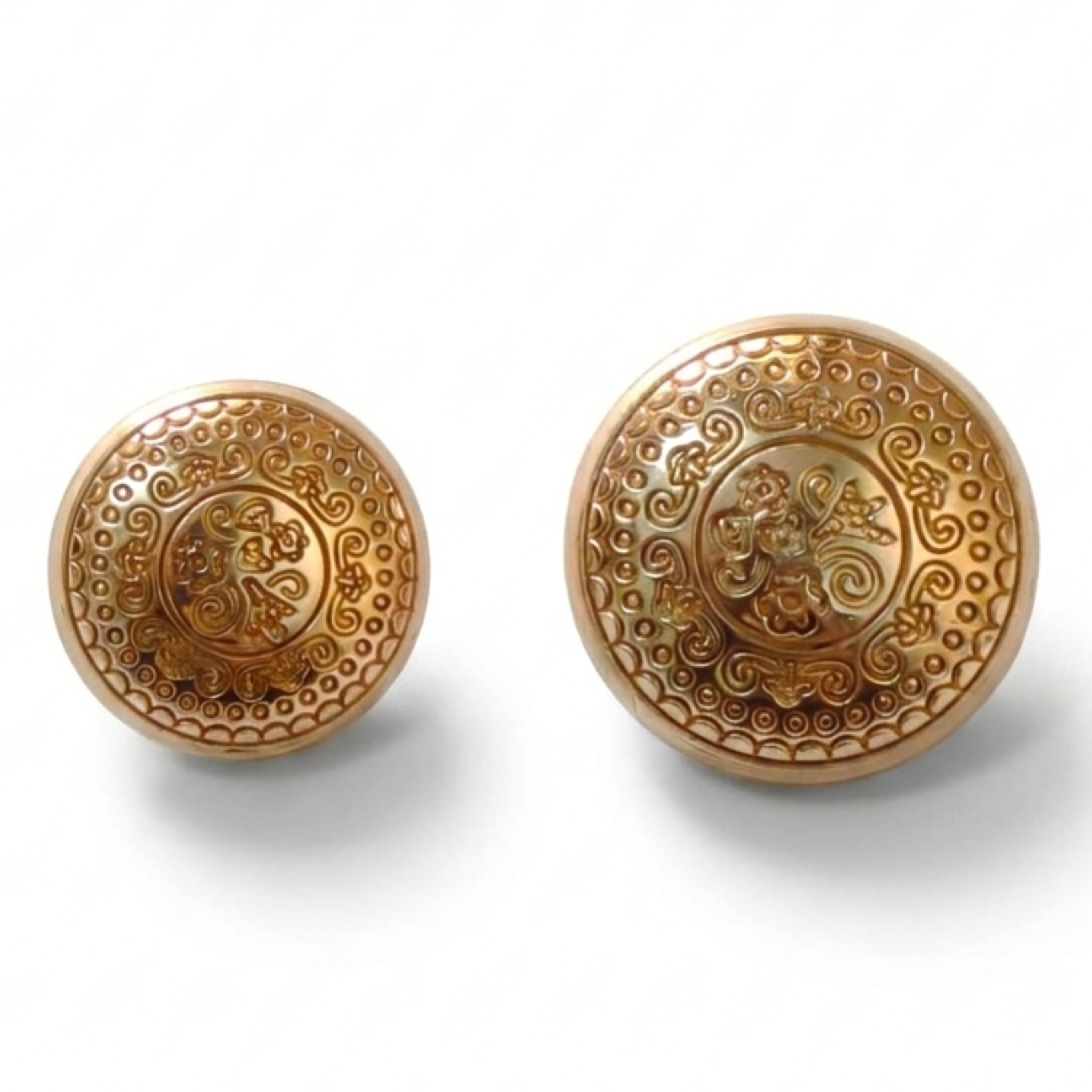 Royal floral gold buttons styled on suit – metal, set of 6, for bandhgala blazer coat – Gleemify