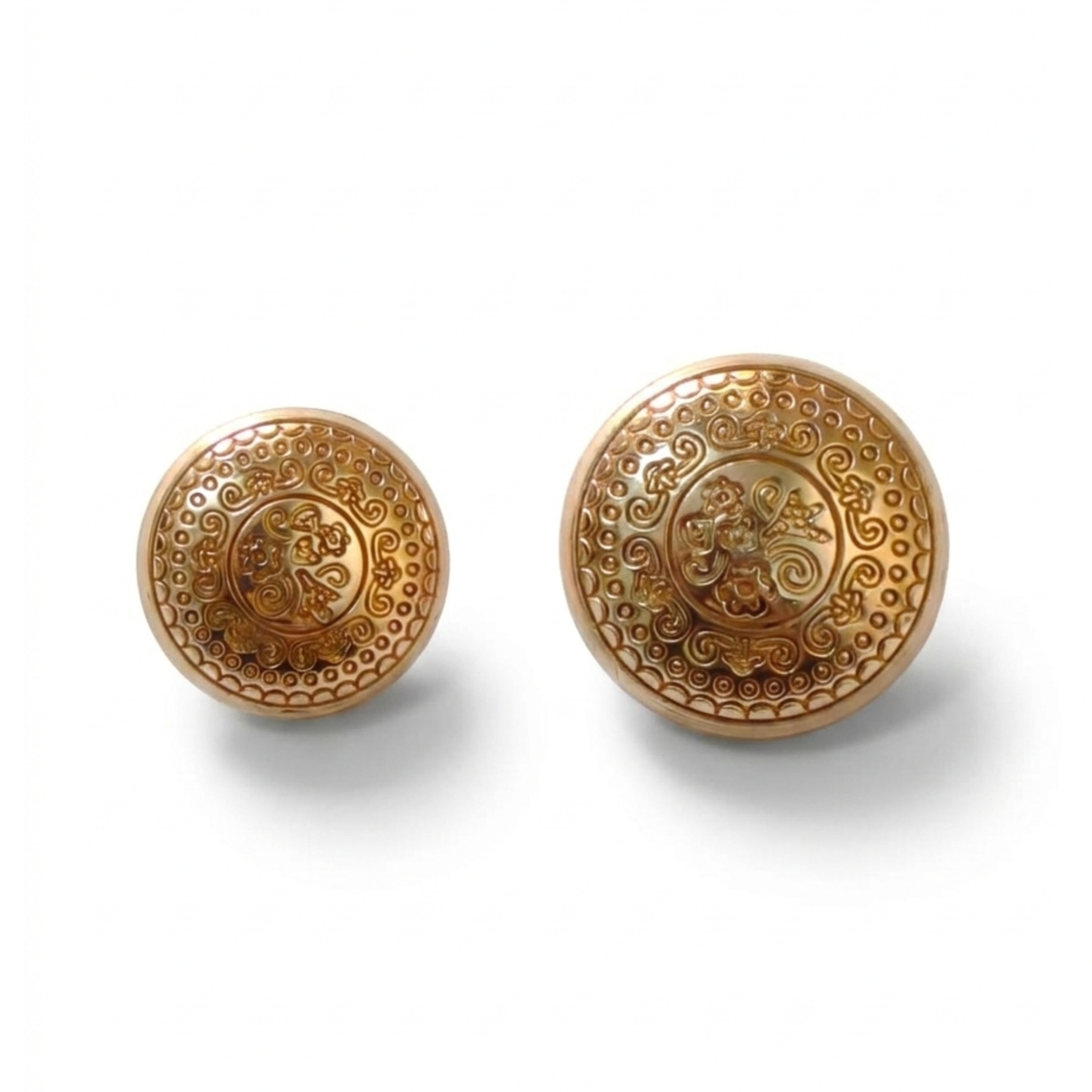 Royal Floral Gold Metal Button (18mm & 23mm) for Bandhgala, Jodhpuri Suit, Blazer, Coats & More