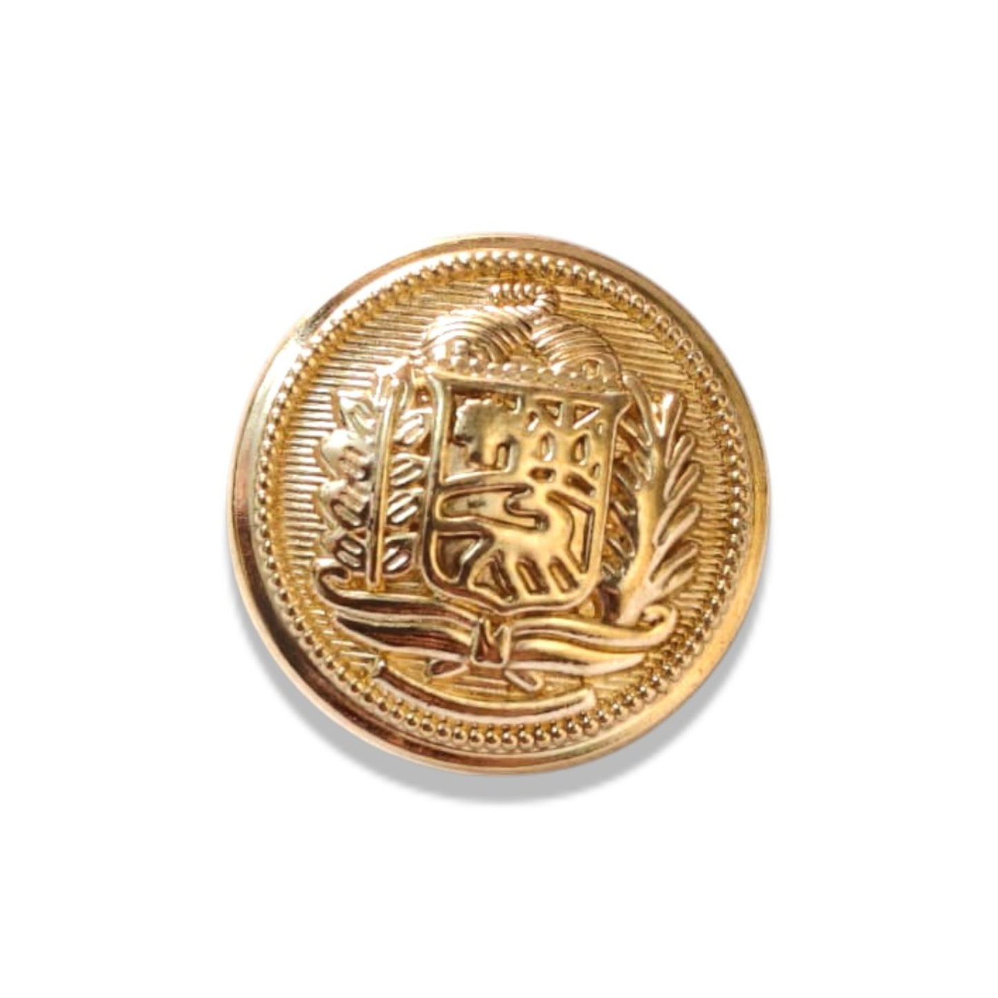Shield crest gold buttons flat lay both 18mm 23mm sizes – Gleemify