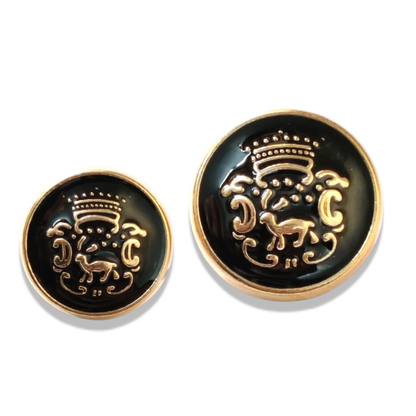 Black gold horse buttons styling view – metal, 18mm 23mm sizes, for formal bandhgala wear – Gleemify