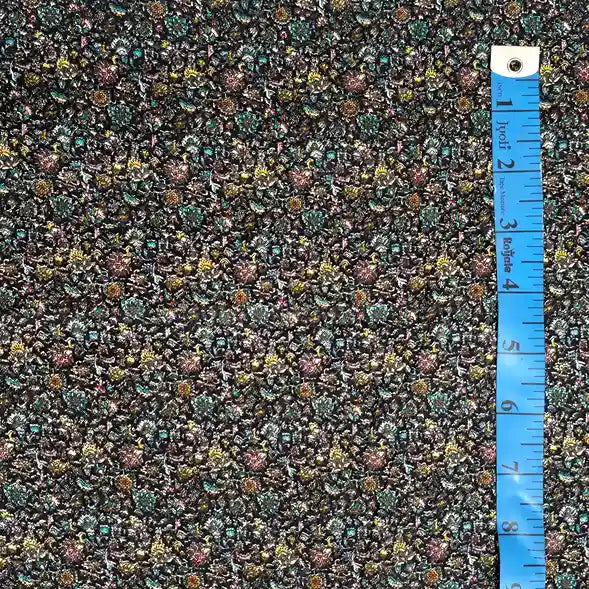 Midnight floral cotton fabric detail – pure cotton, 44 inch wide, for dress kurti sewing – Gleemify
