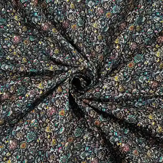 Dark midnight base floral printed cotton fabric, 44-inch wide, boutique material for kurtis and dresses – Gleemify