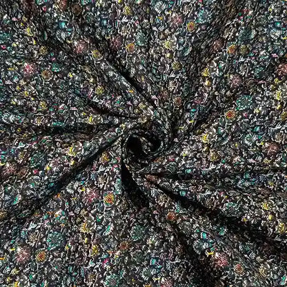Dark midnight base floral printed cotton fabric, 44-inch wide, boutique material for kurtis and dresses – Gleemify