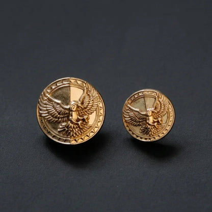 Imperial eagle design gold metal buttons in 22mm and 17mm, set of 12 for blazers and military jackets – Gleemify