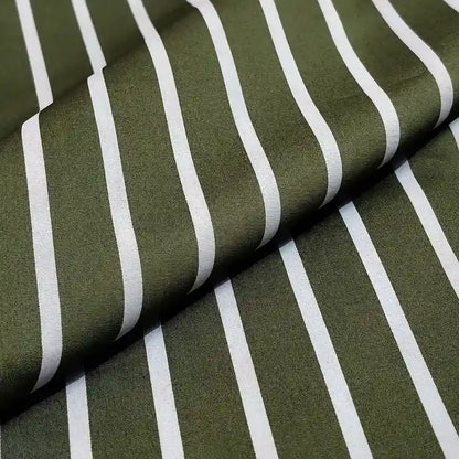 Olive green cotton stripe on roll – pure cotton, 58 inch wide, for kurta shirt tailoring – Gleemify