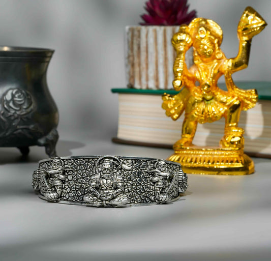 Hanumanji Kada Bracelet featuring intricate designs of Lord Hanuman with a sturdy metal finish