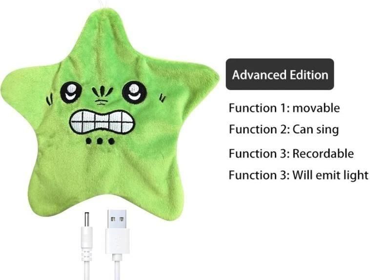 Rechargeable talking baby toys in star shape with movable features and recordable functions