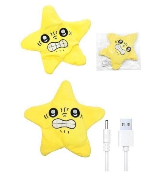 Rechargeable talking baby toys in star shape with a cute face and USB charging cable for fun interaction